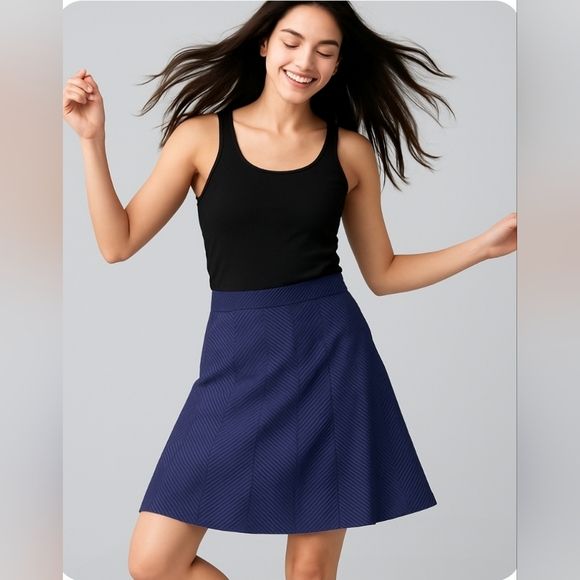 Uniqlo Dresses & Skirts - Uniqlo Blue A-Line Knee-Length Skirt for Casual Wear